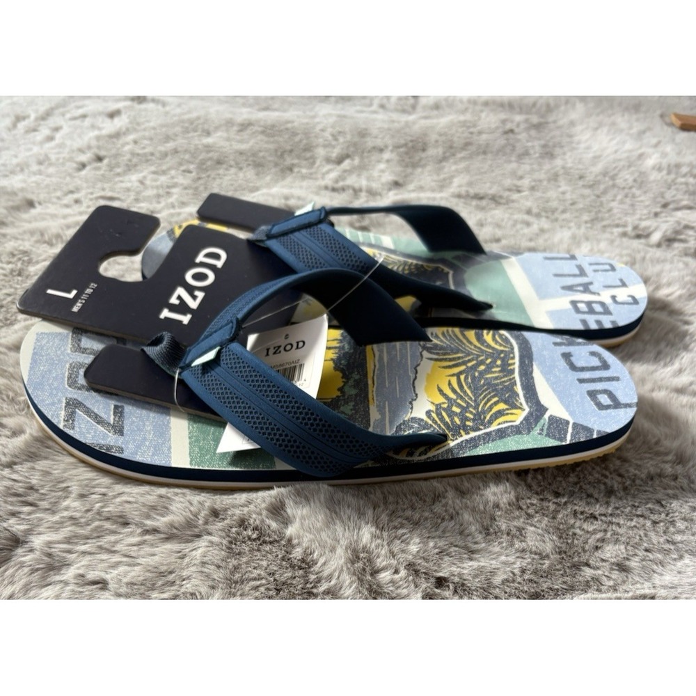 Izod flip flop beach‎ pool shoes size L 11-12 New